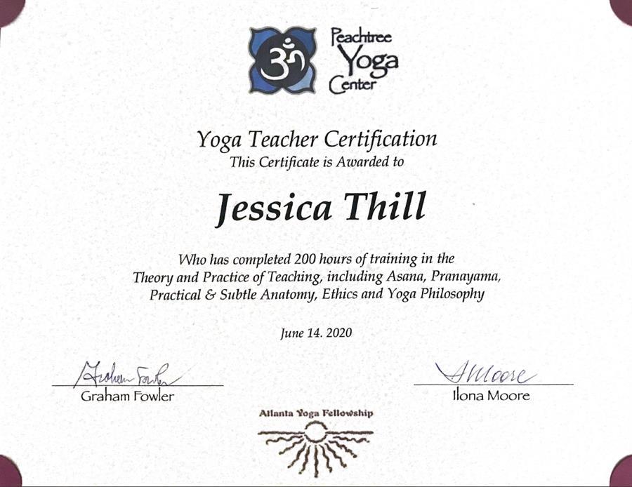 Peachtree Yoga Certification 2020